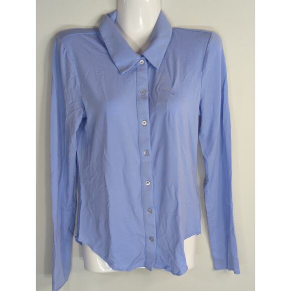 Wilfred Periwinkle Blue Pose Long sleeves  Button-Up Shirt Womens Small - Picture 1 of 7